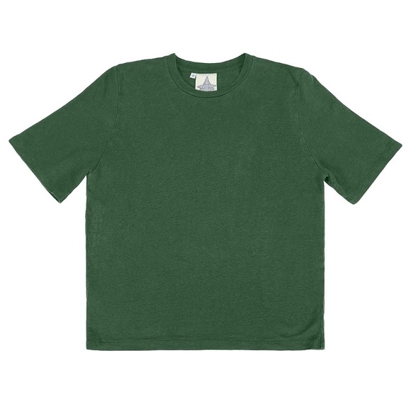 Dakota - 100% Hemp Cropped Tee Hunter Green - Picture 1 of 6